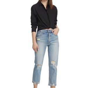 Xirena Cotton Black Button Down Top Size Large